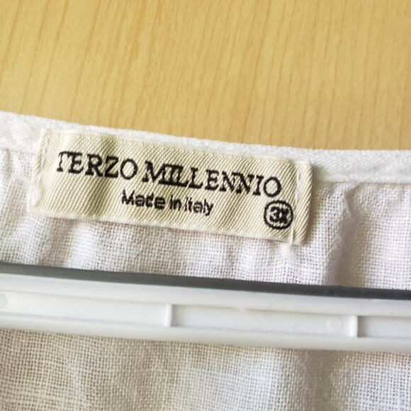 Linen White La e Trim Womens Top 3xl - Picture 2 of 10